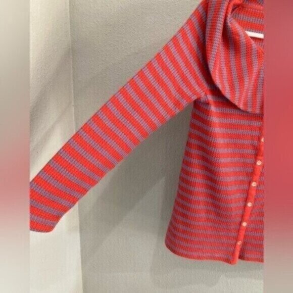 Soft Surroundings Thermal Boho Lagenlook Colorful Twee Button Long Stretch Top - Picture 2 of 6